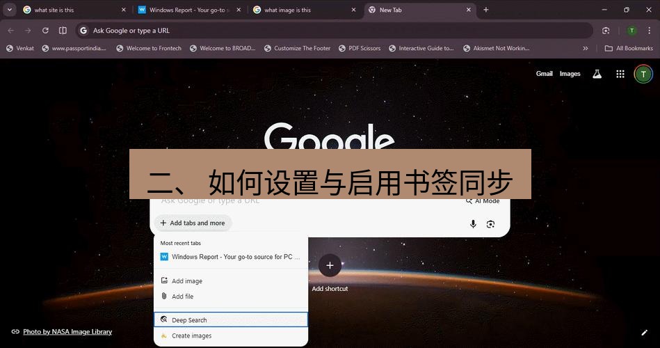 谷歌浏览器 二、 如何设置与启用书签同步