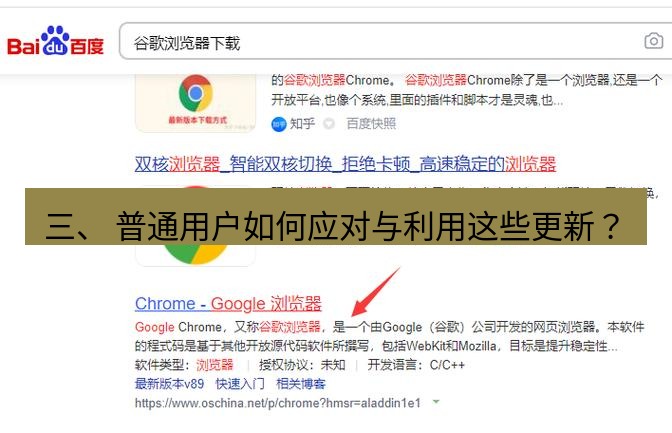 谷歌浏览器 三、 普通用户如何应对与利用这些更新？
